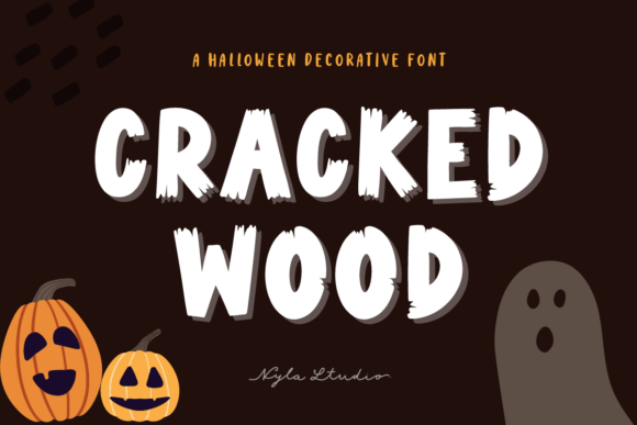 Cracked Wood Typeface for Handmade Product Design