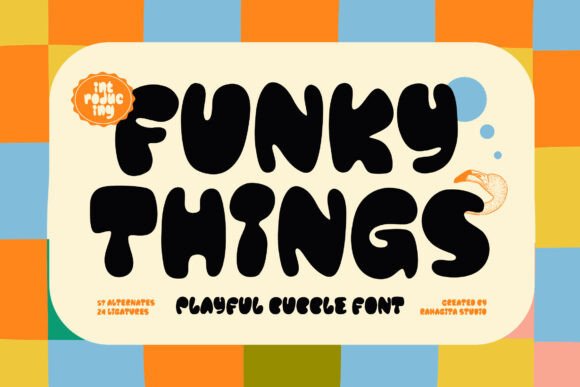 Funky Things: A Playful Bubble Font for Creative Branding
