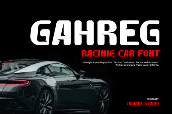Gahreg Typeface for Bold Racing-Inspired Craft Designs