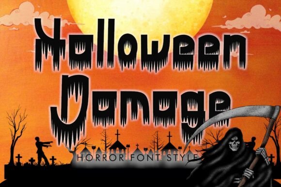Halloween Damage: A Spooky Display Font for Seasonal Crafters