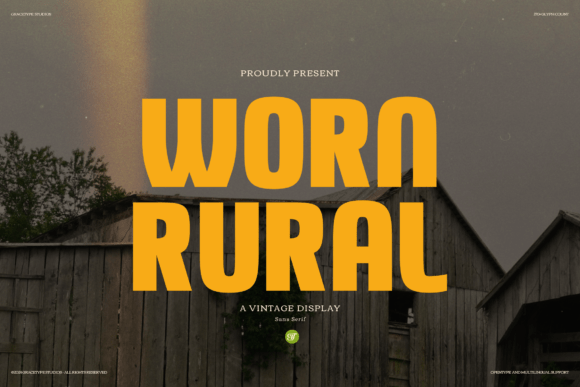 Worn Rural: A Bold Vintage Display Font for Rustic Crafts